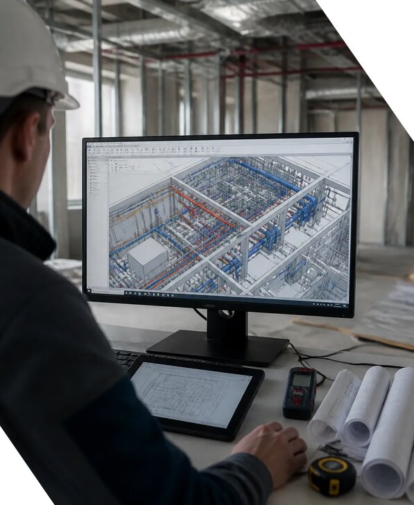 Создание BIM модели инженерных сетей для объектов в Партизанске
